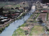 青葉湖 ( ダム湖 ) の底に沈んだ昔の村の風景